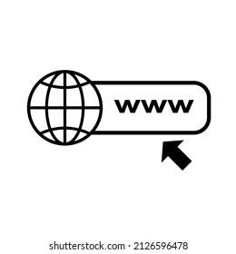 World wide web icon in trendy outline style design. Vector graphic illustration