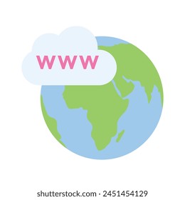 World Wide Web Icon in trendy flat style isolated on white background. Website vector