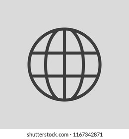 World Wide Web Icon. Vector Line Logo illustration. Browser symbol. Editable Stroke