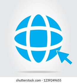 World wide web icon vector isolated on gray background. World wide web icon in flat style. Trendy internet symbol for ui, website, logo template and web site. Vector illustration