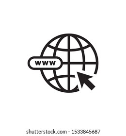 World Wide Web icon vector. Go to web icon. Simple design on white background.