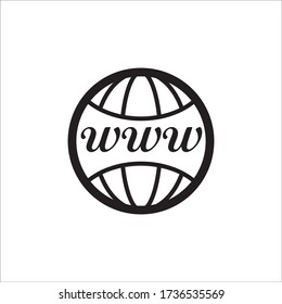 Diseño de iluminación de vectores de iconos de World Wide Web