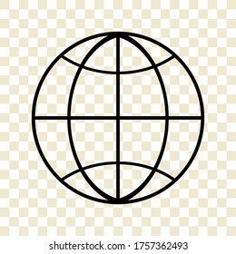 World Wide Web Icon. Vector Line Logo illustration. Browser symbol. 