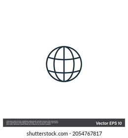 elemento de logotipo simple del vector de icono web de todo el mundo