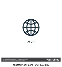 world wide web icon vector simple logo element