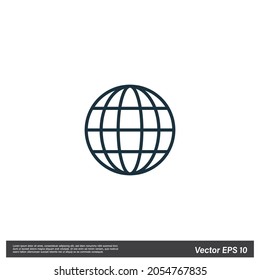 elemento de logotipo simple del vector de icono web de todo el mundo