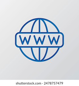 Vector de iconos de Web. Diseño plano. Diseño de corte de papel. Símbolo azul cortado con sombra. Fondo gris.ai