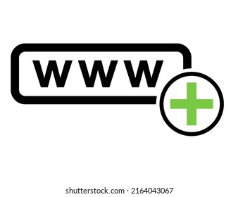 Icono de la web a nivel mundial, símbolo del sitio web www de internet, haga clic en la flecha del ratón símbolo de la ilustración del vector .