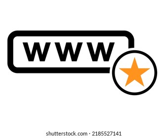 World wide web icon, www internet website symbol, click mouse arrow sign vector illustration .