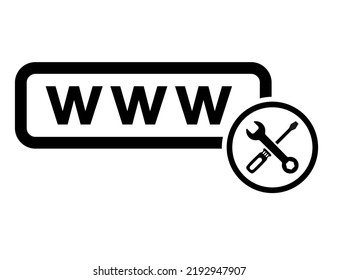 World wide web icon, www internet website symbol, click mouse arrow sign vector illustration .