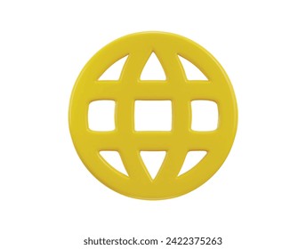 world wide web internet connection network icon 3d rendering illustration