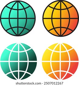 World wide web internet icon colourful vector illustration 