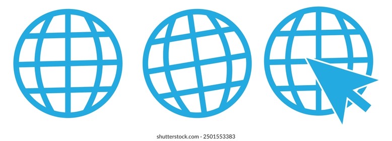 Vector de iconos de línea de Web World Wide. Ir a la ilustración del símbolo del Web