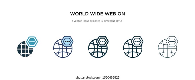 world wide web on grid icon in different style vector illustration. two colored and black world wide web on grid vector icons designed in filled, outline, line and stroke style can be used for web,