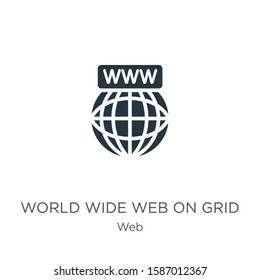 World wide web on grid icon vector. Trendy flat world wide web on grid icon from web collection isolated on white background. Vector illustration can be used for web and mobile graphic design, logo, 