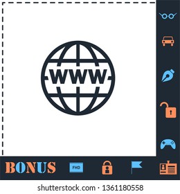 World Wide Web. Perfect icon with bonus simple icons