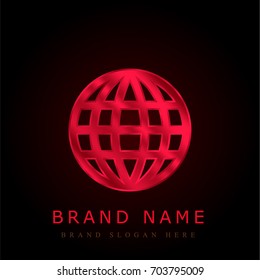 World wide web red chromium metallic logo