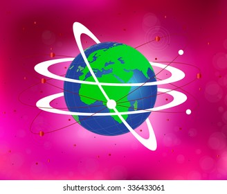 World Wide Web - Scientific Atoms Theme
