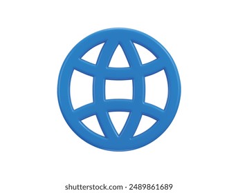 world wide web search browser symbol 3d rendering vector illustration
