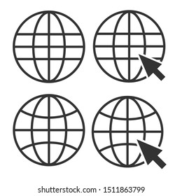 World wide web set icons isolated on the white background