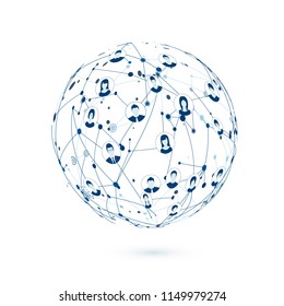 World Wide Web. Social network. Abstract texture of global network. Vector illustration
