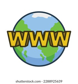 World Wide Web Technology. Business Icon Vector Illustration