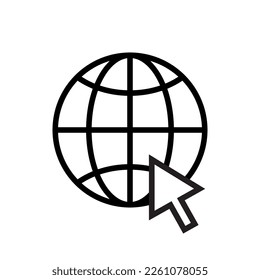World wide web, website icon vector. Internet click sign symbol