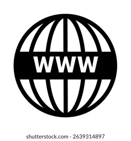 World Wide Web, www, globe — flat vector icon	