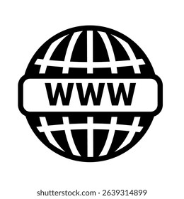 World Wide Web, www, globe — flat vector icon	