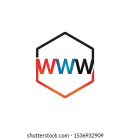 world wide web www logo vector design icon symbol sign illustrations