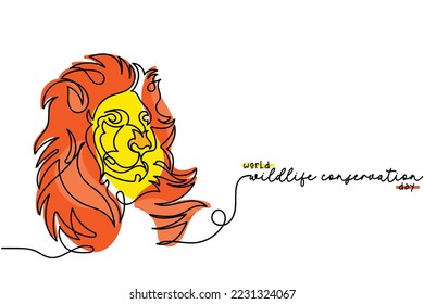 World wild life conservation day. Wildlife Conservation Day seeks to spread awareness about preserving and protecting the natural world and its inhabitants. Speak against wild life crime. Concept art.