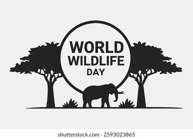 World wild life day abstract template with post poster or banner design 
