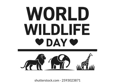 World wild life day abstract template with post poster or banner design 
