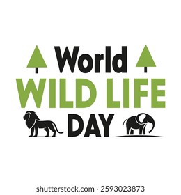 World wild life day abstract template with post poster or banner design 
