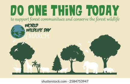 World wild life day background design illustrations.