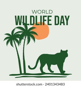 world wild life day festivities, animals, earth and forest. vector design suitable for banners, backgrounds.
