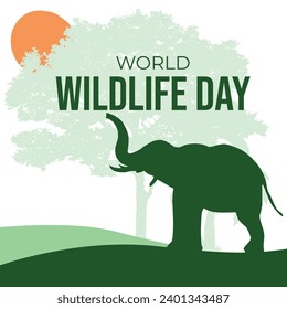world wild life day festivities, animals, earth and forest. vector design suitable for banners, backgrounds.