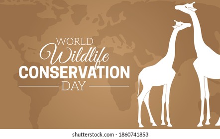 World Wildlife Conservation Day  Background Illustration with Giraffes