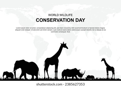 World Wildlife Conservation Day background. Vector illustration.