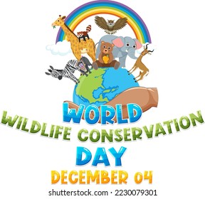 World wildlife conservation day banner design illustration