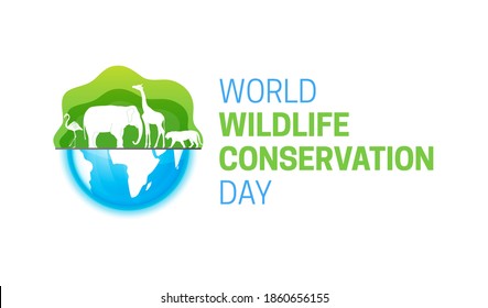 World Wildlife Conservation Day  Isolated Logo Icon with Globe