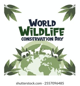 World Wildlife Conservation Day poster. vector