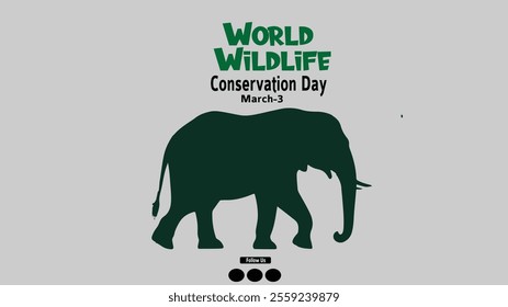 World wildlife conservation day poster template, illustration wallpaper, graphic design poster, tree with green leaves