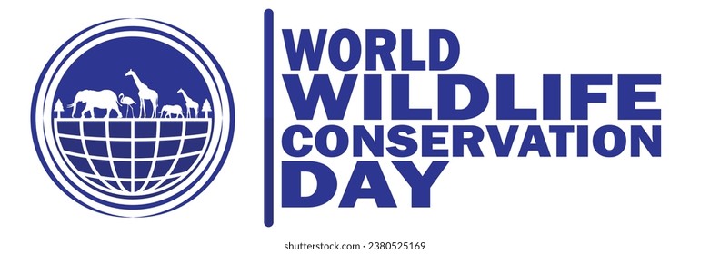 Ilustración del Vector del Día Mundial de la Conservación de la Vida Silvestre. Concepto de vacaciones. Plantilla para fondo, banner, tarjeta, afiche con inscripción de texto.