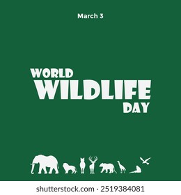 World Wildlife Day 3 March Vector Illustration