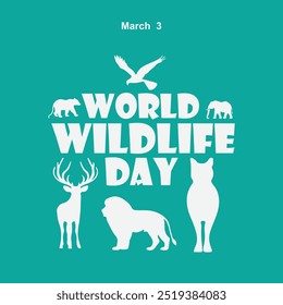 World Wildlife Day 3 March Vector Illustration