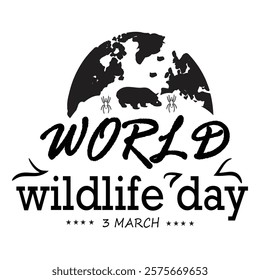 World wildlife day 3 march t-shirt, banner, design vector new