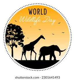 World wildlife day with animals in the forest