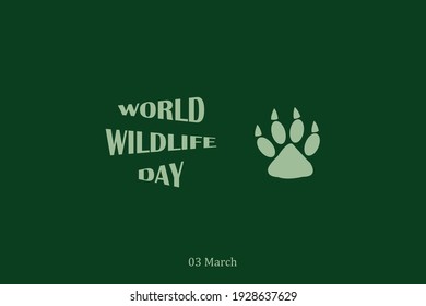 World Wildlife Day background with with animals tracks. Vector illustration for you design, banner, poster, calendar or placard template. T-shirt and Holiday Collection.