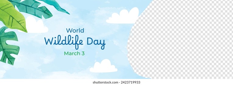 World Wildlife Day Background. World Wildlife Day celebration. March 3. Cartoon Vector illustration design for Poster, Banner, Flyer, Card, Cover, Post. animals in forest. wild animals background.